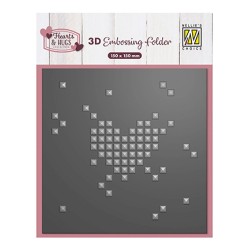 (EF3D109)Nellie's Choice Embossing Pixel Heart