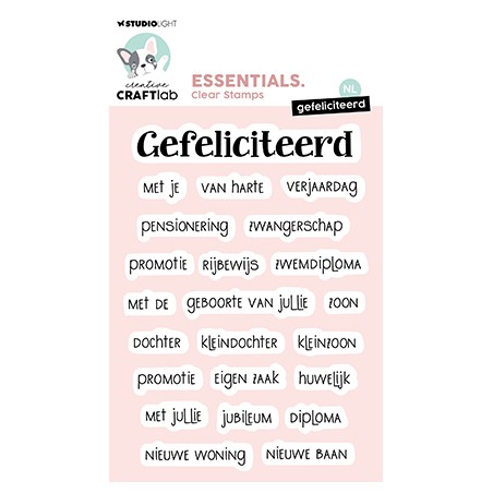 (CCL-ES-STAMP756)Studio light Clear stamp  NL Gefeliciteerd Essentials nr.756