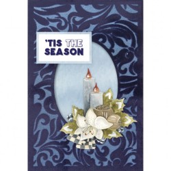 (3DVC10002)3D Velvet Cards - Christmas Blues