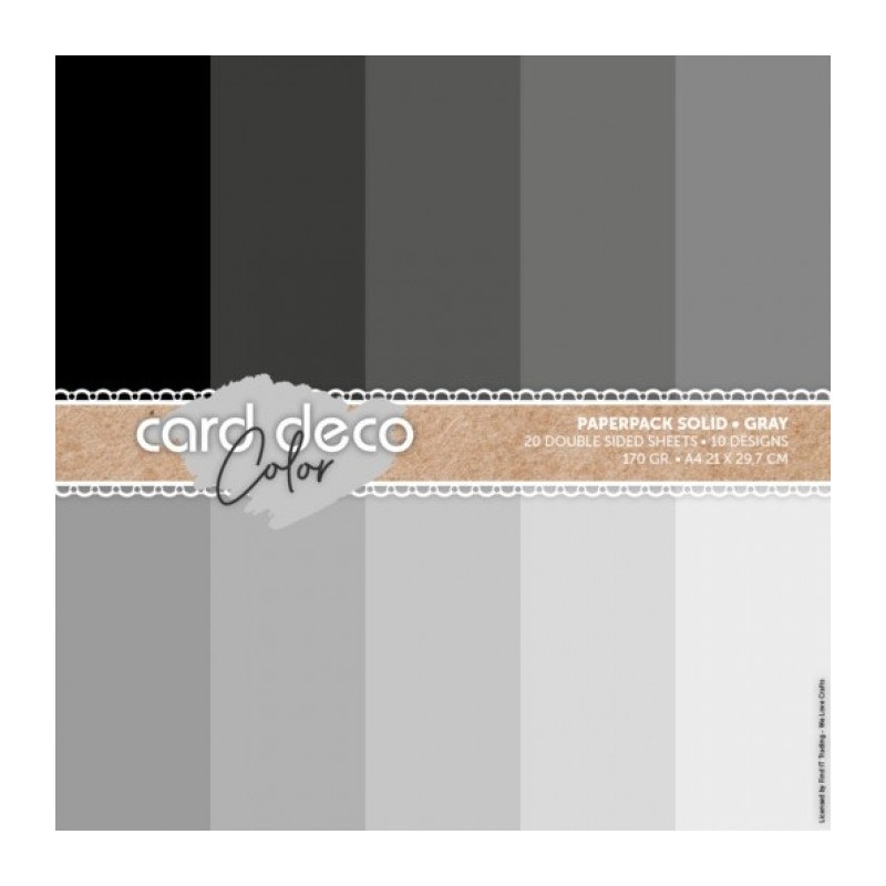 (CDCPPA411005)Card Deco Color Paperpack - Solid - Gray - A4