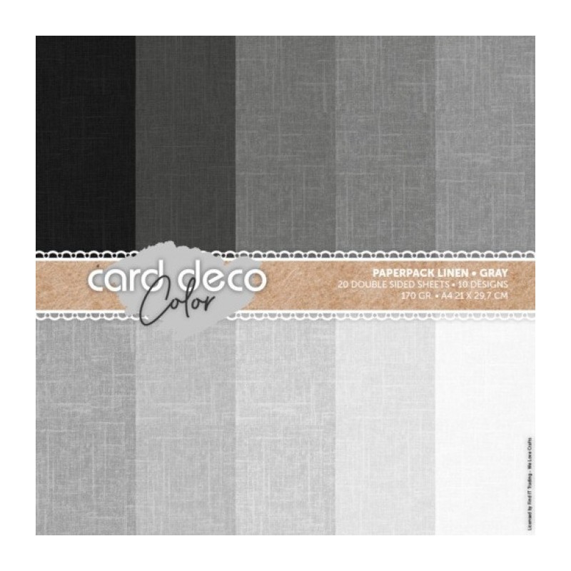 (CDCPPA412005)Card Deco Color Paperpack - Linen - Gray - A4