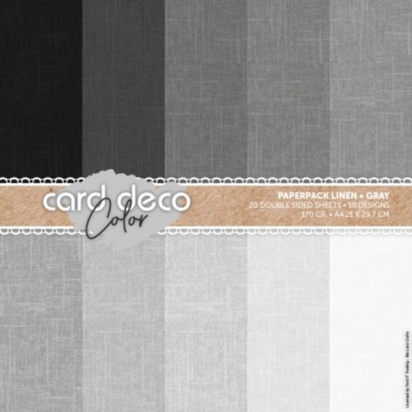 (CDCPPA412005)Card Deco Color Paperpack - Linen - Gray - A4