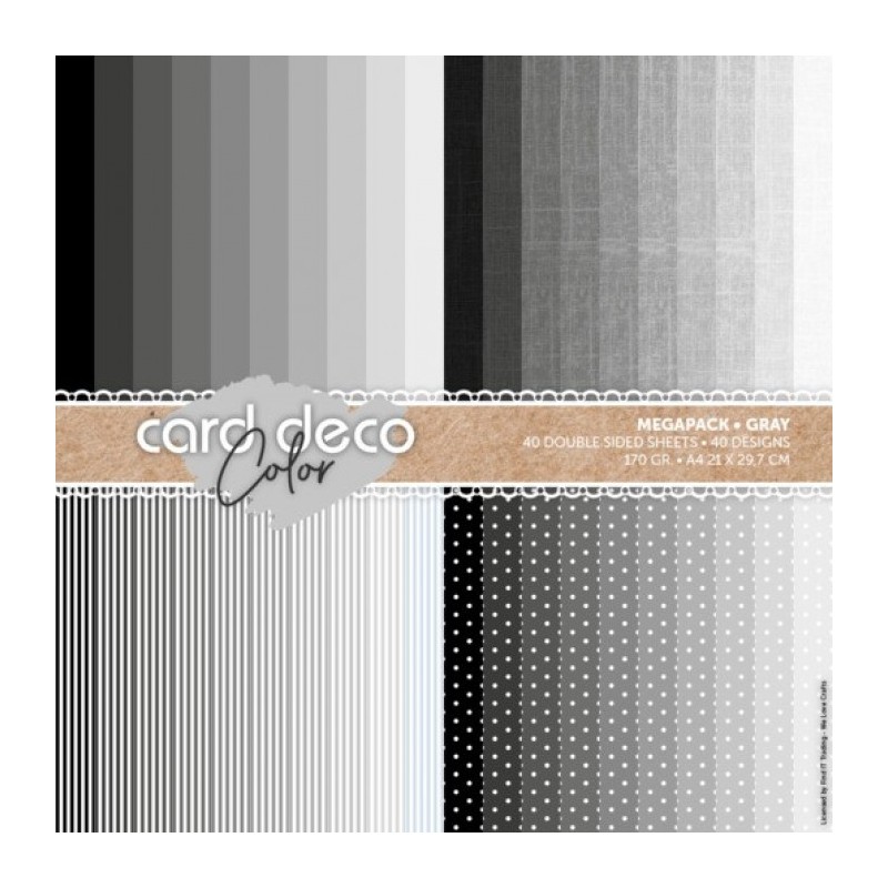 (CDCPPA419005)Card Deco Color Megapack - Gray - A4