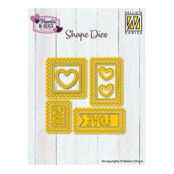 (SD334)Nellie's shape dies Postal Stamps with Hearts