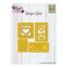 (SD334)Nellie's shape dies Postal Stamps with Hearts