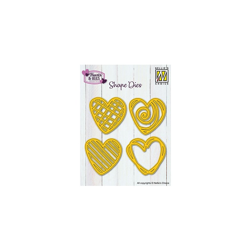 (SD336)Nellie's shape dies Doodle Hearts