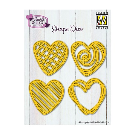 (SD336)Nellie's shape dies Doodle Hearts