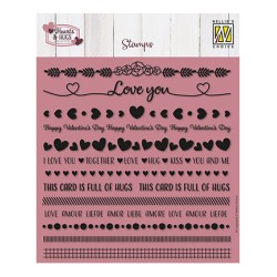 (NSCS023)Nellie`s Choice Clearstamp - Strips Love & Hugs