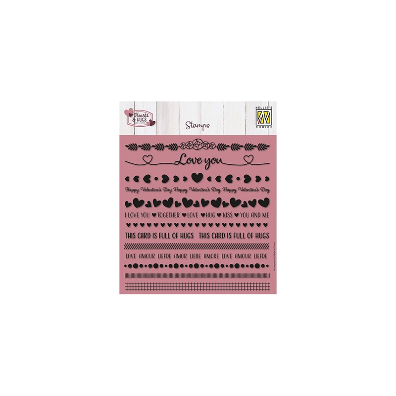 (NSCS023)Nellie`s Choice Clearstamp - Strips Love & Hugs