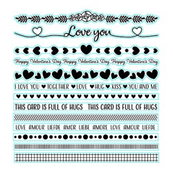 (NSCS023)Nellie`s Choice Clearstamp - Strips Love & Hugs