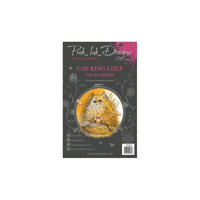 (PI262)Pink Ink Designs Cat King Cole A5 Clear Stamps