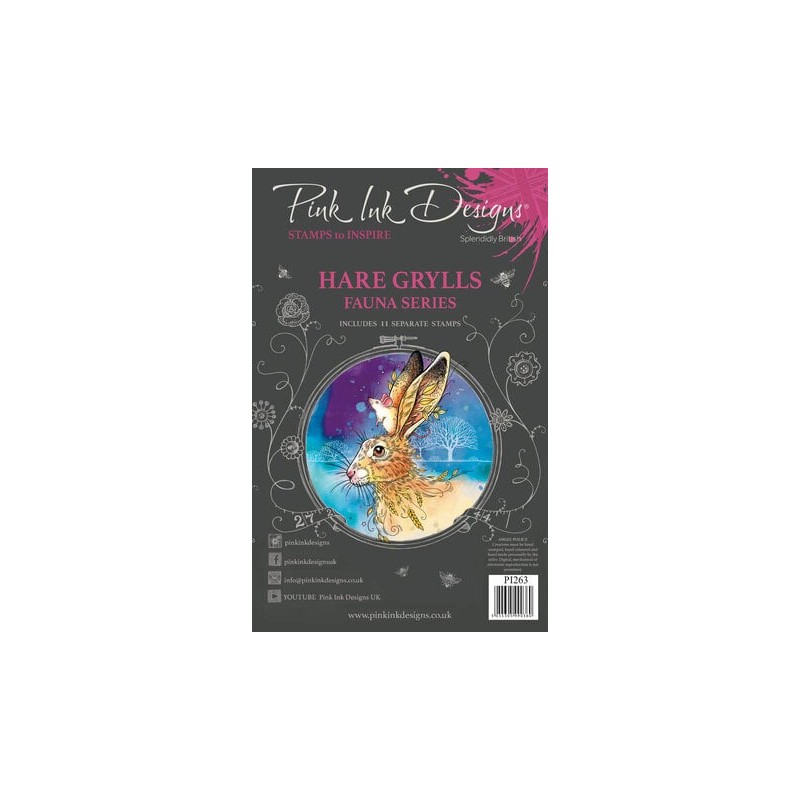 (PI263)Pink Ink Designs Hare Grylls A5 Clear Stamps