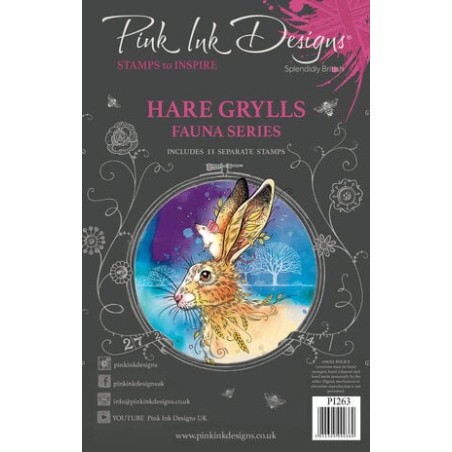 (PI263)Pink Ink Designs Hare Grylls A5 Clear Stamps