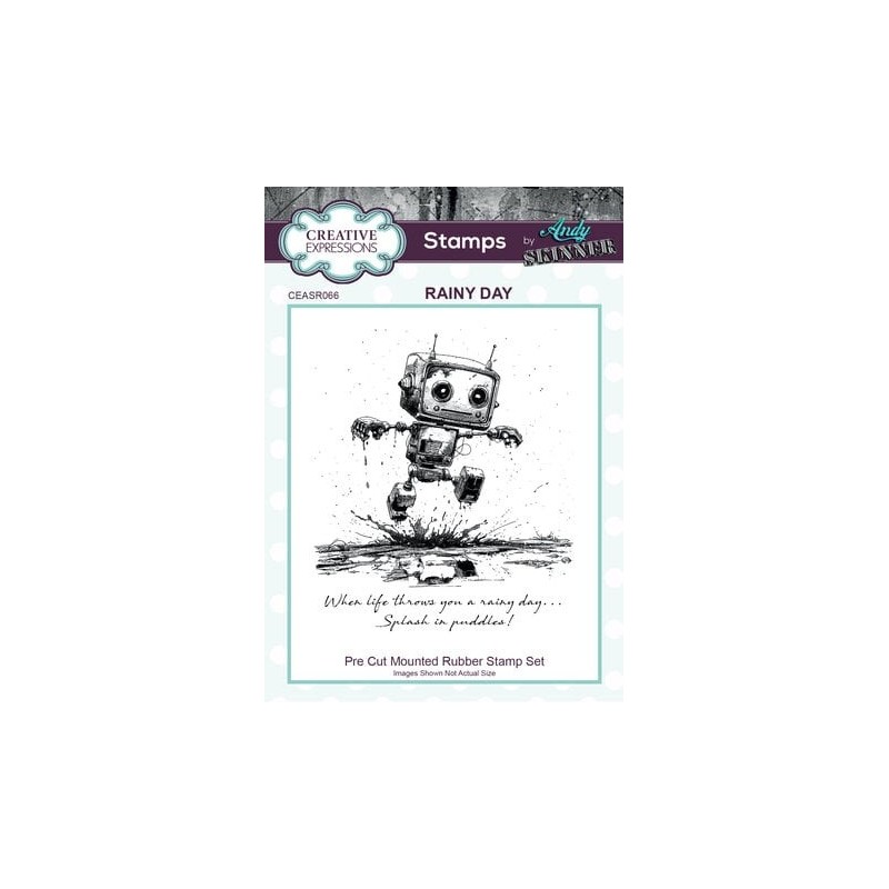 (CEASR066)Creative Expressions Andy Skinner Pre-Cut Rubber Stamp Botology Rainy Day