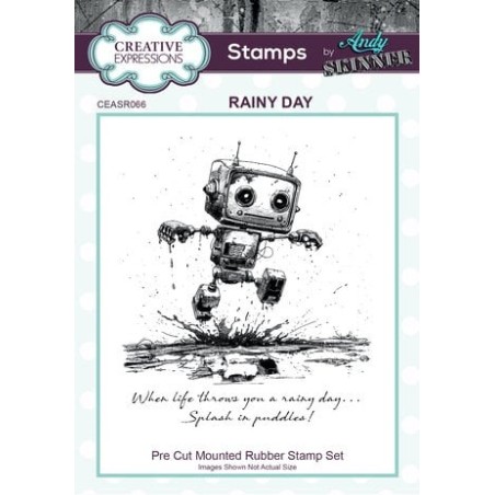 (CEASR066)Creative Expressions Andy Skinner Pre-Cut Rubber Stamp Botology Rainy Day