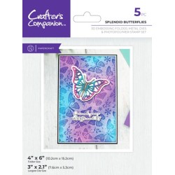 (CC-3DEF4-MD-STP-SPB)Crafter's Companion 3D Embossing Folders, Dies and Stamps Splendid Butterflies