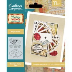 (VV-STD-ROFL)Crafter's Companion Vintage Vegas Stamp & Die Royal Flush