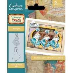 (VV-STD-SHG)Crafter's Companion Vintage Vegas Stamp & Die Showgirl