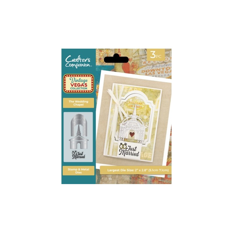 (VV-STD-TWC)Crafter's Companion Vintage Vegas Stamp & Die The Wedding Chapel