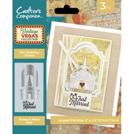 (VV-STD-TWC)Crafter's Companion Vintage Vegas Stamp & Die The Wedding Chapel