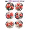 (BBSC10067)Scenery Push out - Berries Beauties - Poinsettia - Round