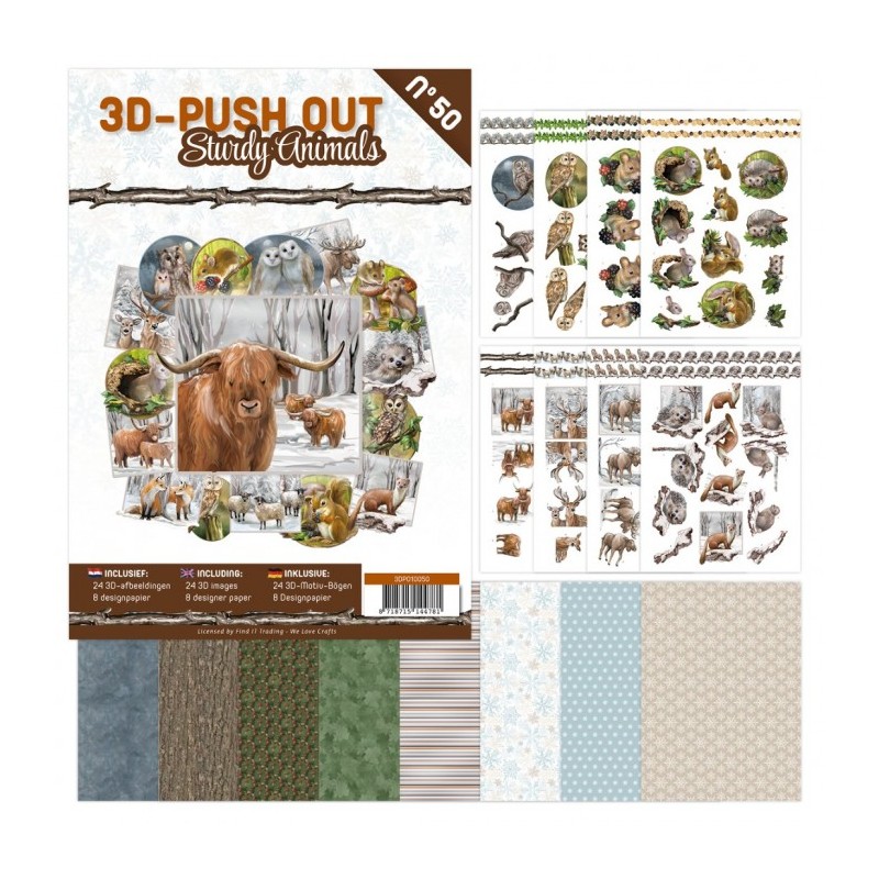 (3DPO10050)3D Push-Out Book 50 - Sturdy Animals