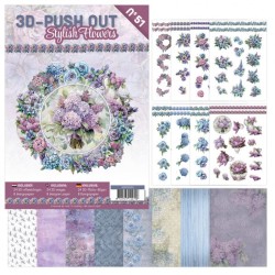 (3DPO10051)3D Push-Out Book 51 - Stylish Flowers