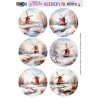 (BBSC10069)Scenery Push out - Berries Beauties - Winter Landscape - Round