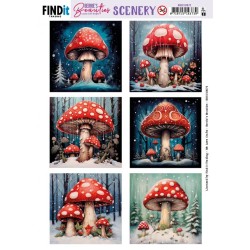 (BBSC10072)Scenery Push out - Berries Beauties - Mushroom - Square