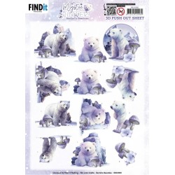 (SB10980)3D Push Out - Berries Beauties - Mystic Winter - Mystic Polar Bears